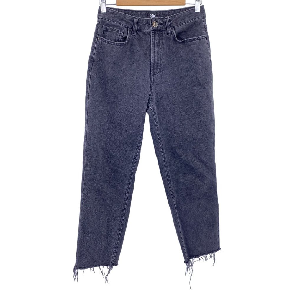 BDG Mom jeans‎ size W27 Black ankle raw hem edge cotton straight leg